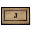 Nedia Home Nedia Home 18099J 22 x 36 in. Coir & Rubber Frame Mat  Monogrammed J 18099J